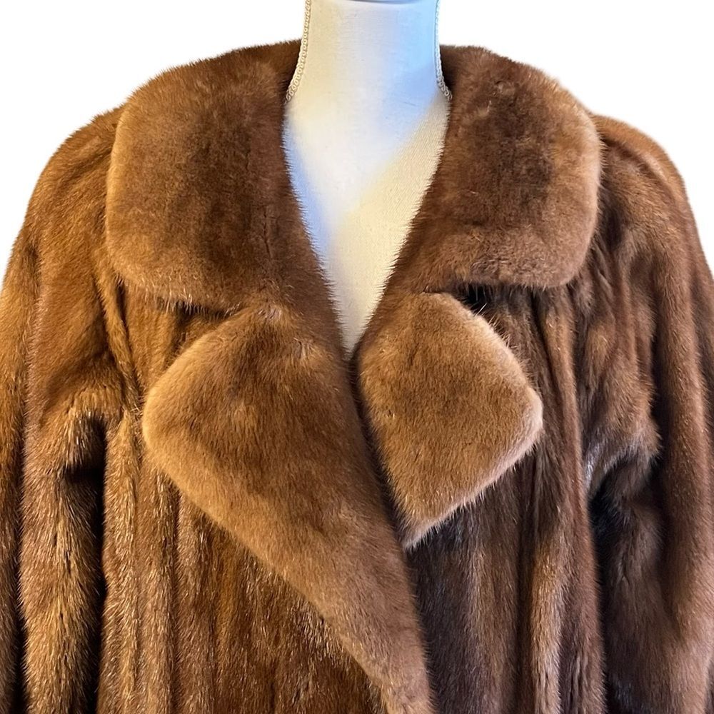 Vintage Nina Ricci Natural Female Let Out Mink Fur Coat Size M Genuine Womens - Picture 2 of 16